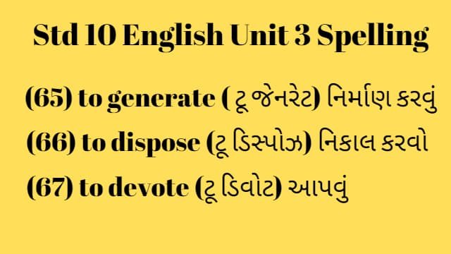 Std 10 English Unit 3 Spelling