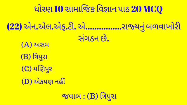 Std 10 Social Science Chapter 20 Mcq Gujarati 