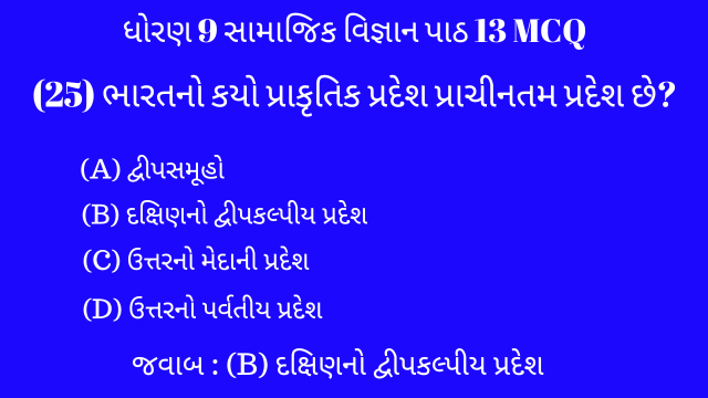 Std 9 Social Science Chapter 13 Mcq Gujarati