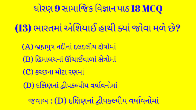 Std 9 Social Science Chapter 18 Mcq Gujarati