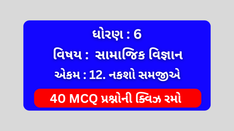 ધોરણ 6 સામાજિક વિજ્ઞાન એકમ 12 Mcq Quiz