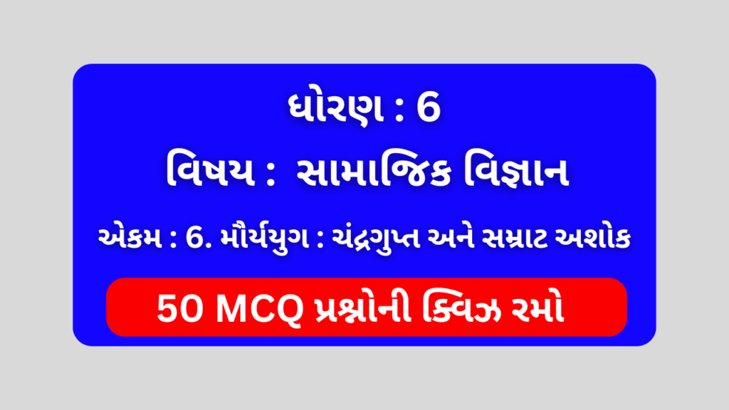 ધોરણ 6 સામાજિક વિજ્ઞાન એકમ 6 Mcq Quiz