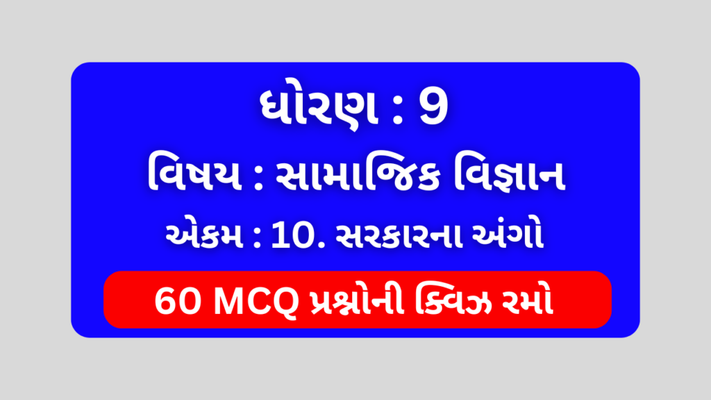 ધોરણ 9 સામાજિક વિજ્ઞાન એકમ 10 Mcq Quiz